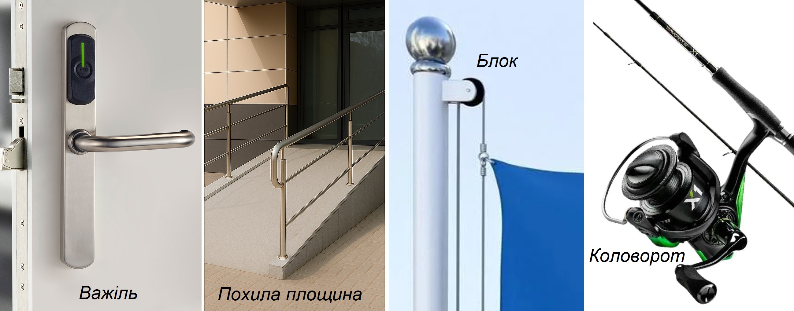 Ручка дверей, пандус, флагшток, коловорот