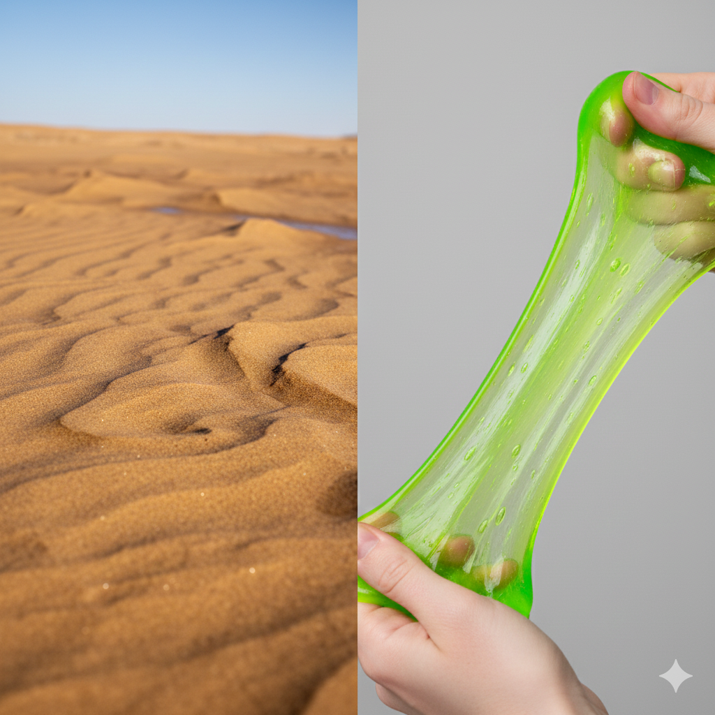 Дилатантні неньютонівські рідини (хиткі́ піски, слайми)