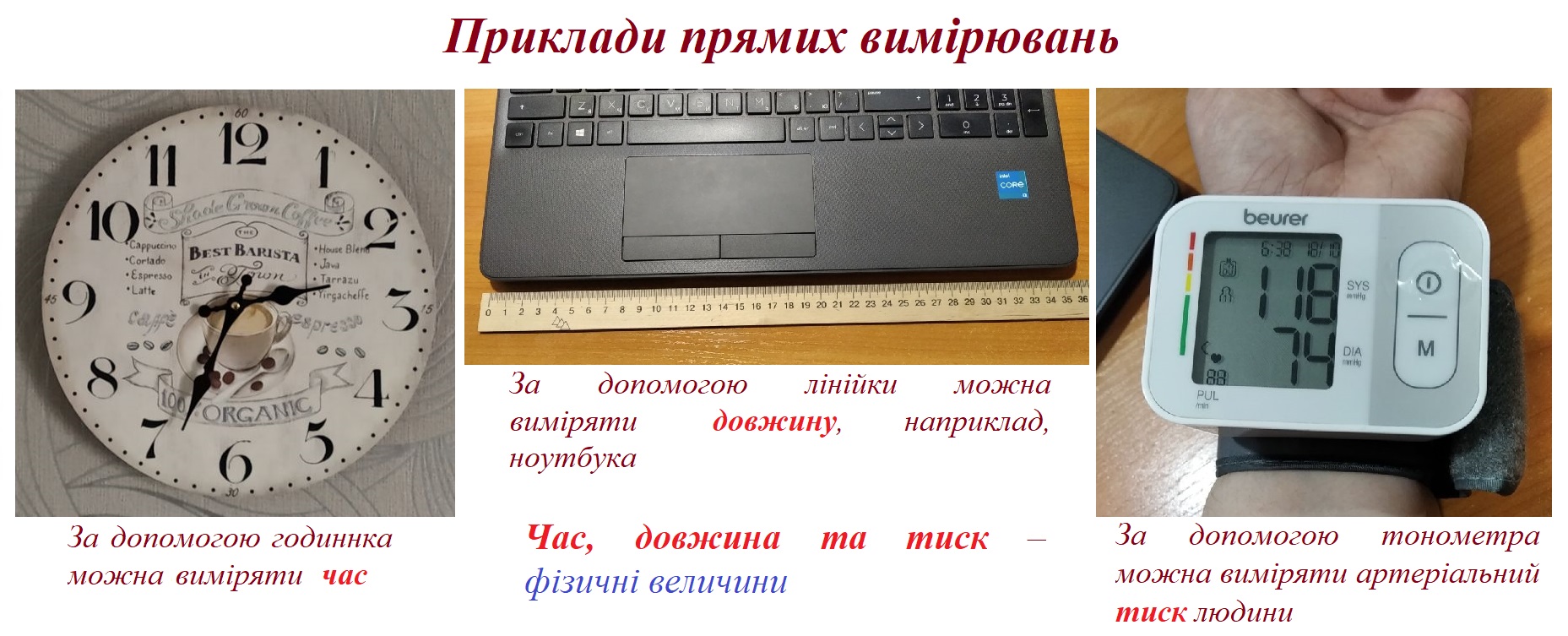 Приклади прямих вимірювань