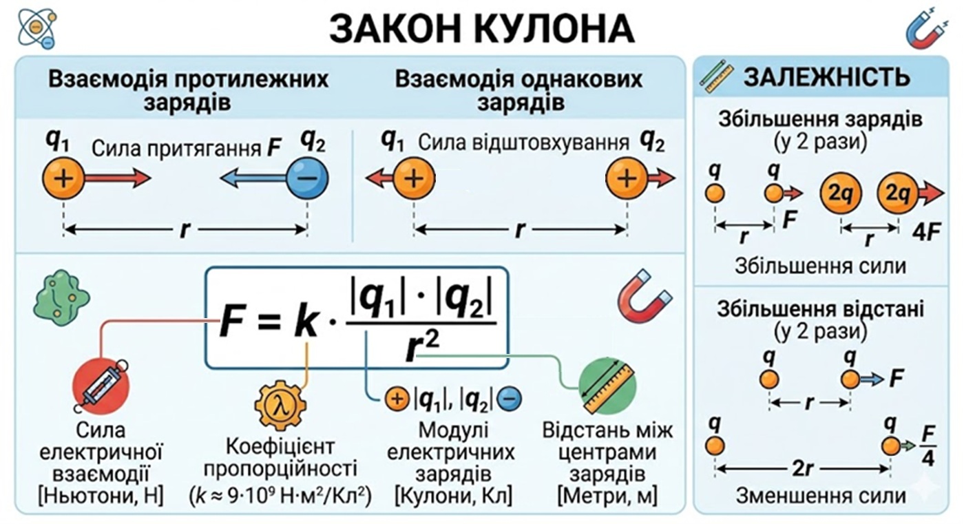 закон Кулона - формула